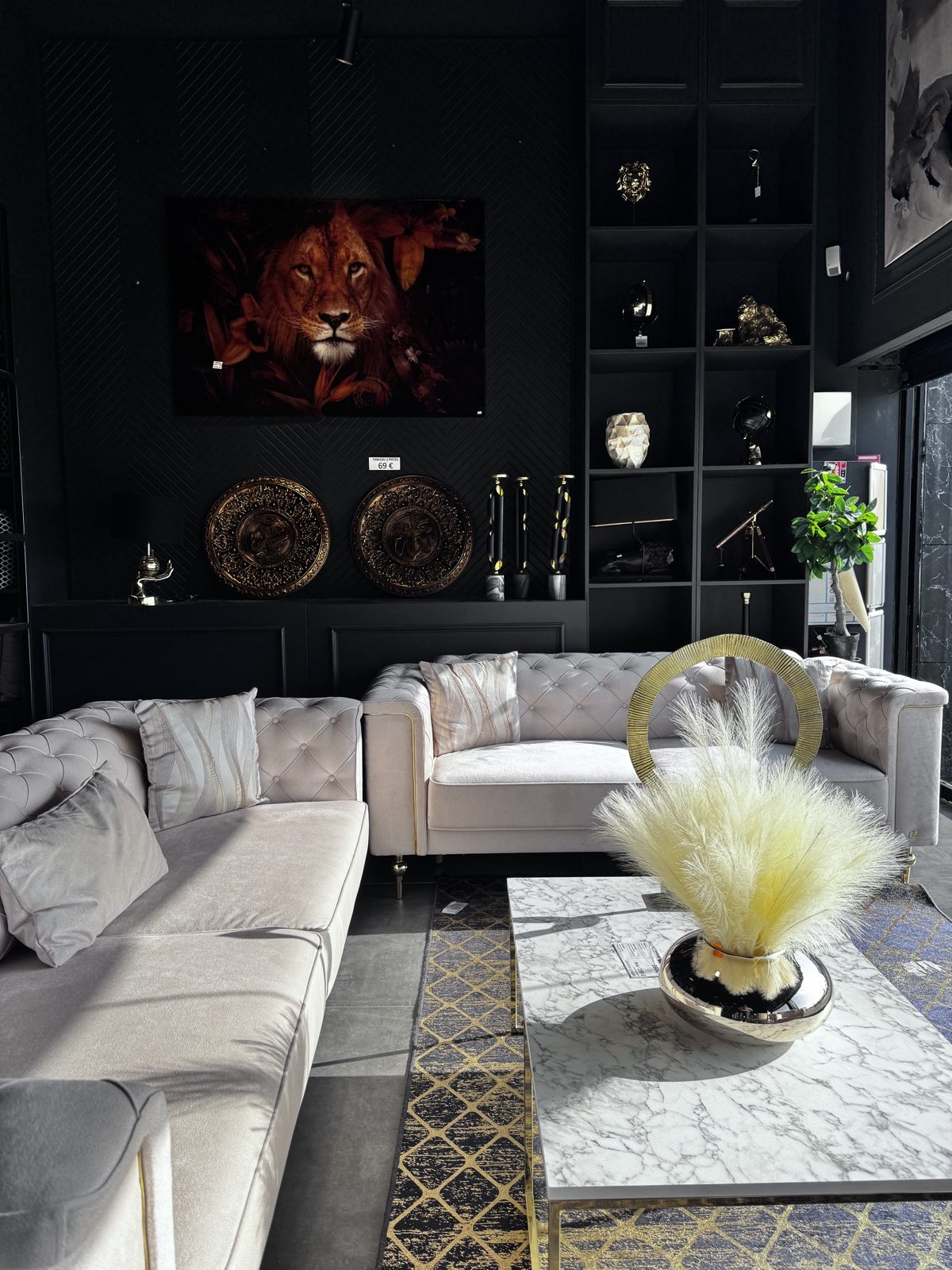 Salon chesterfield gris Istikbal Borneo